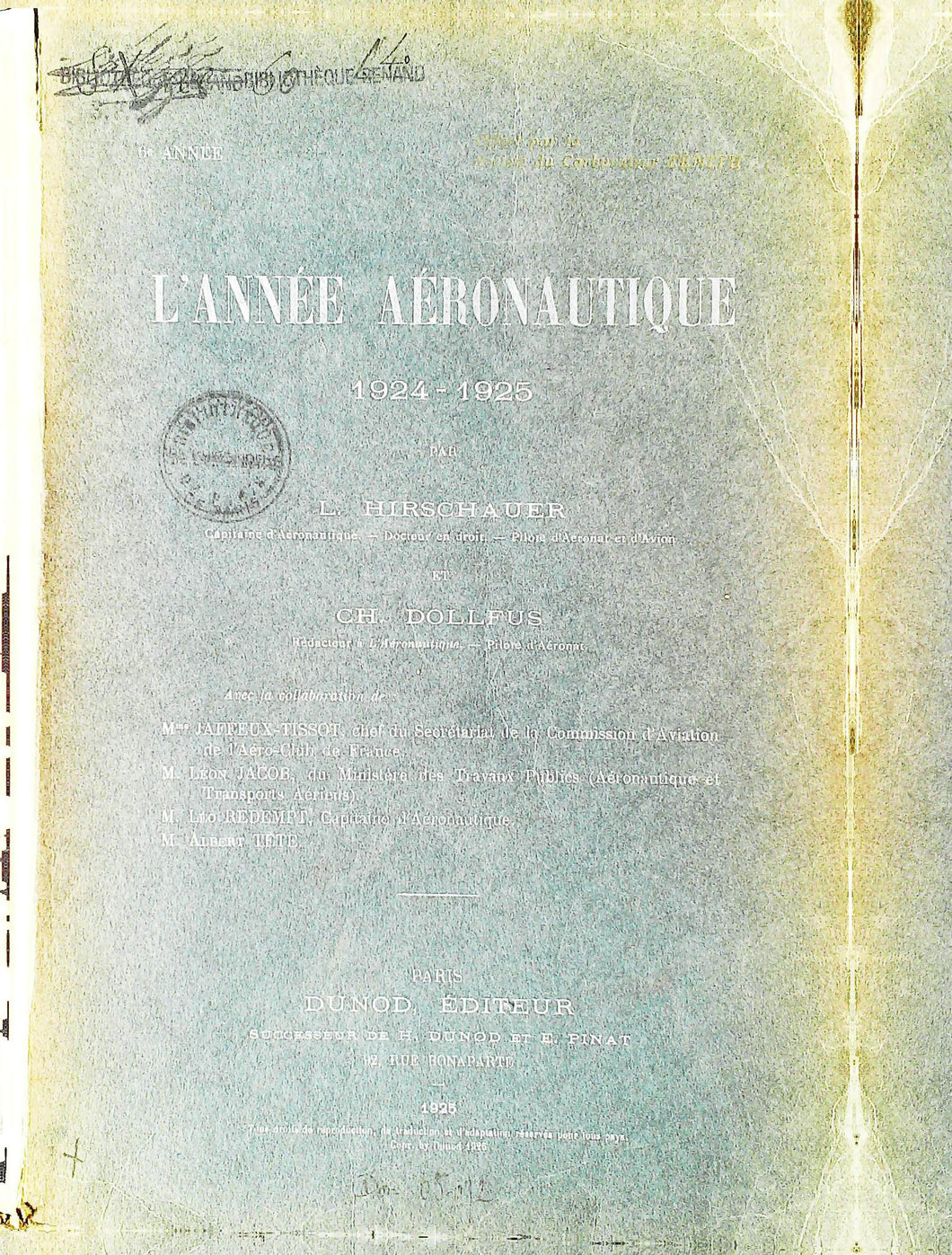 L'année aéronautique 1924-1925, L.Hirschauer & Ch Dollfus