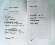 Charger l&#39;image dans la galerie, Contrôle ouvrier , Conseils ouvriers, Autogestion, anthologie, E. Mandel, Ed. François Masperos, 1970
