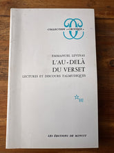 Charger l'image dans la galerie, L'Au-Delà du Verset, Lectures et Discours Talmudiques, Emmanuel Levinas, Les Éditions de Minuit
