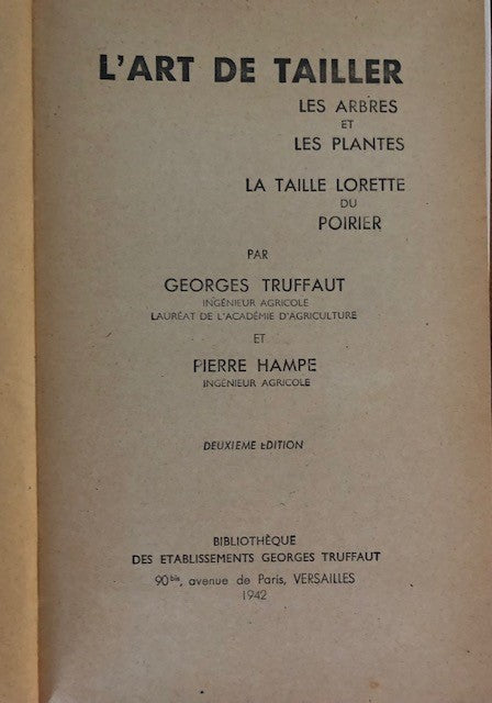 L'art de tailler, Georges Trufaut, 1947